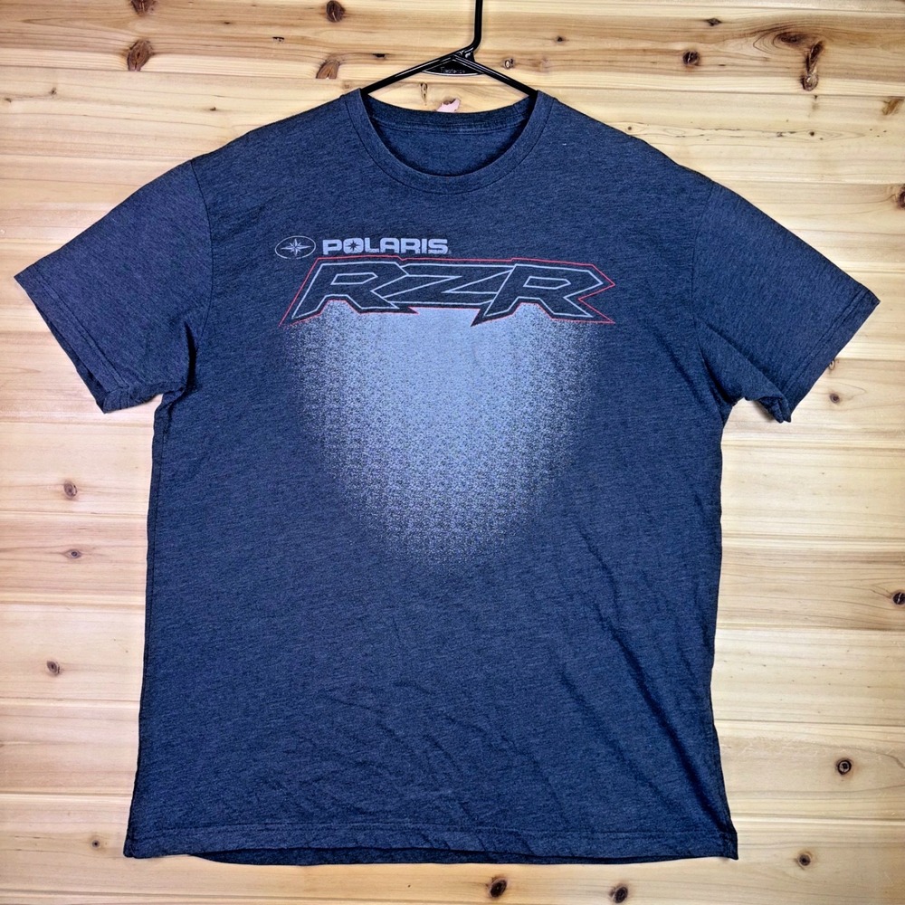 Polaris RZR T-Shirt Mens Large Charcoal Gray Short Sleeve Tee Shirt
